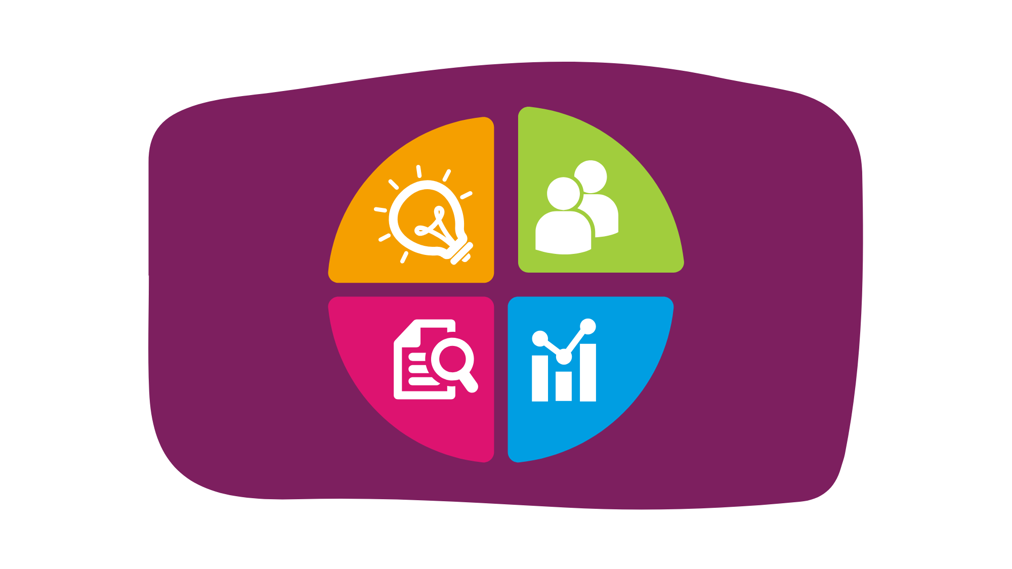 Segments with different data and people icons