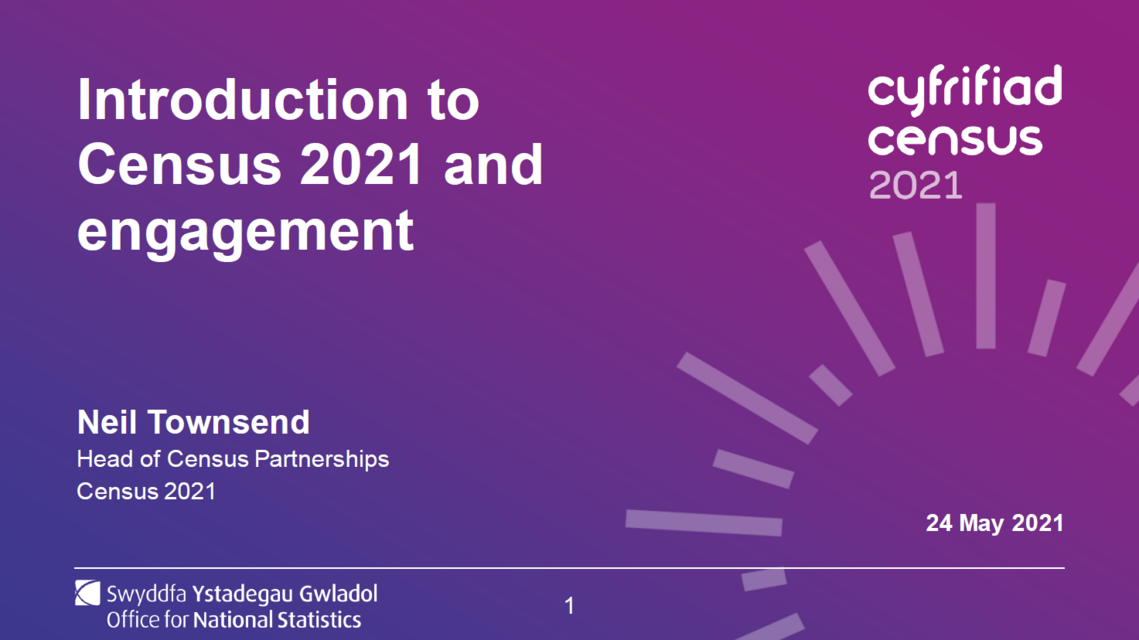 Title slide for presentation - Intro to Census 2021 and engagment