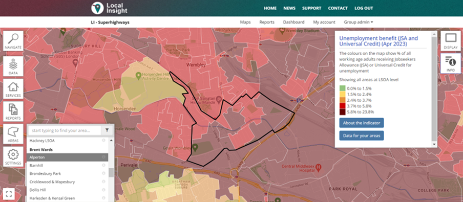 Local insight ward level map view